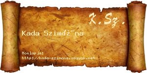 Kada Szimóna névjegykártya